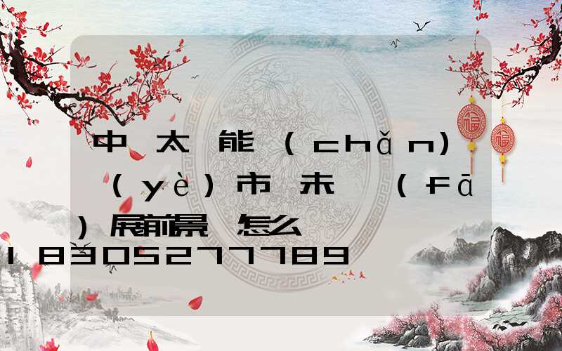 中國太陽能產(chǎn)業(yè)市場未來發(fā)展前景 怎么樣